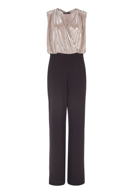 SWING Overall - Jumpsuit aus Crepe Jersey mit Oberteil aus foliertem Jersey