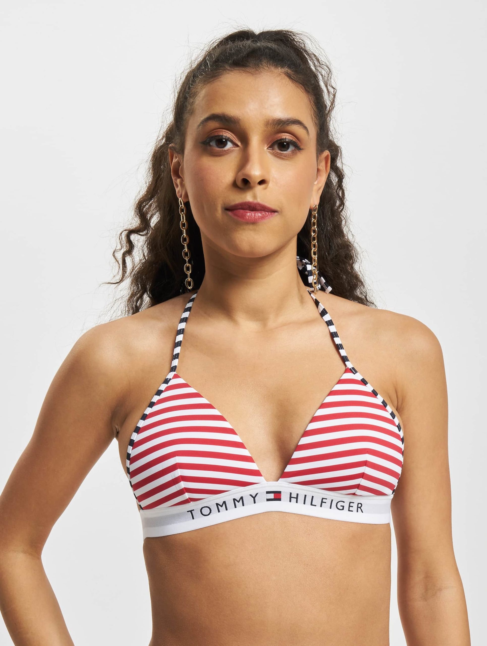 Tommy Hilfiger Triangle Fixed Foam Print Bikini Oberteil