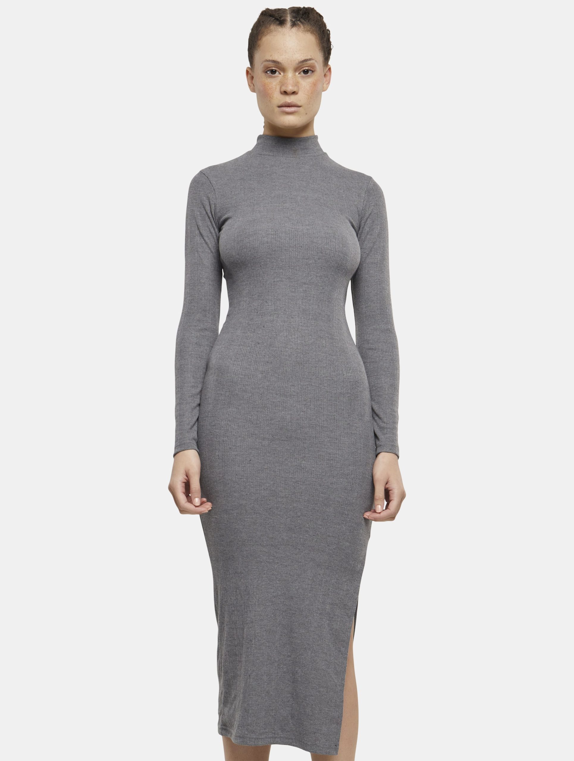 Urban Classics Rib Longlseeve Mockneck Kleid