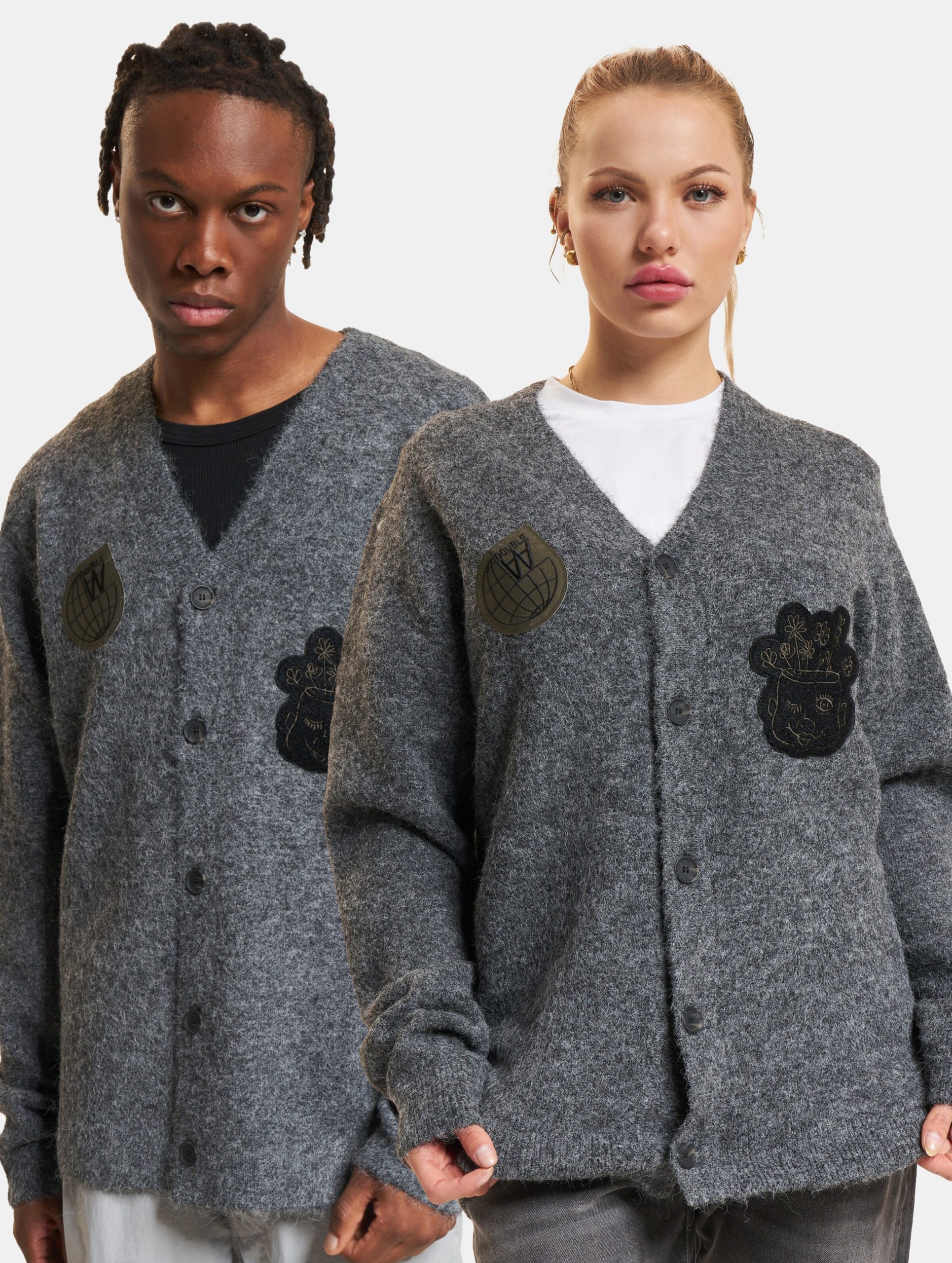 Wood Leo Longhair Patch Cardigan Strickjacke