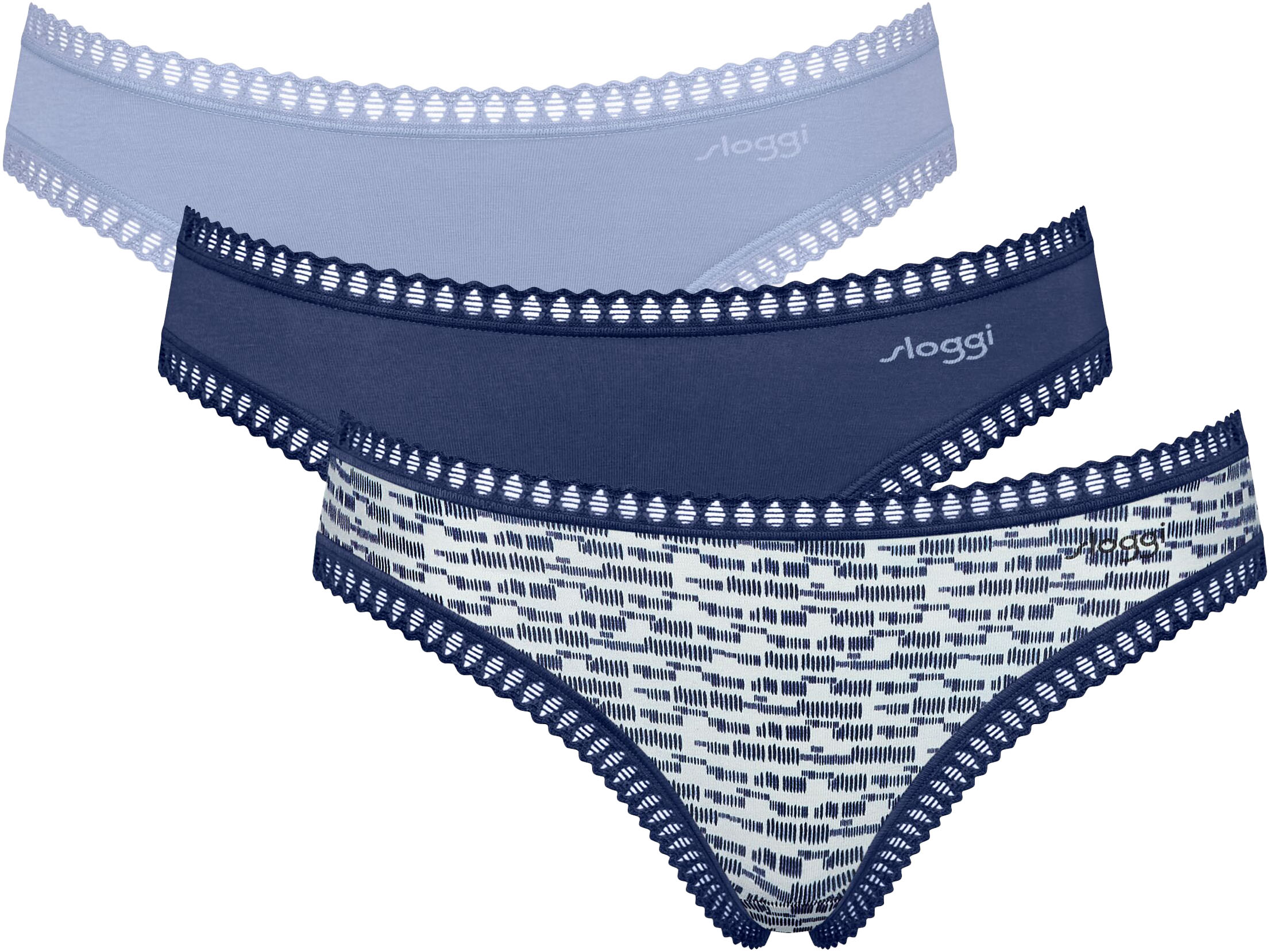 sloggi Panty "GO Crush Mini C3P", (3er Pack), Spitzendetails
