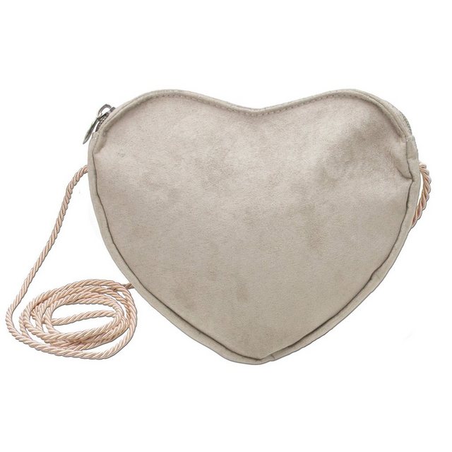 Alpenflüstern Schultertasche Herztasche (taupe-grau), - Damen Trachtentasche in Herzform, Schultertasche fürs Dirndl, Herz Handtasche zur Tracht, Dirndltasche