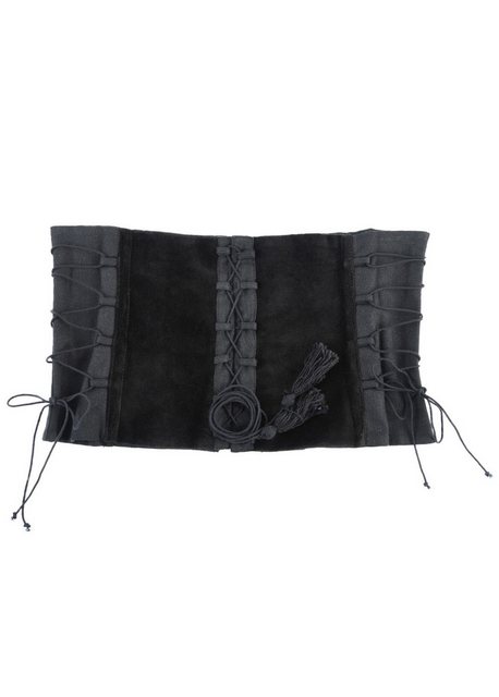 Battle Merchant Kostüm Mittelalter Corsage Anik aus Samt, schwarz, Gr. XXL