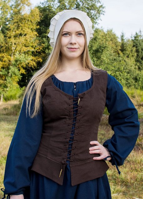 Battle Merchant Kostüm Mittelalter Korsage Tilda, braun, Gr. M