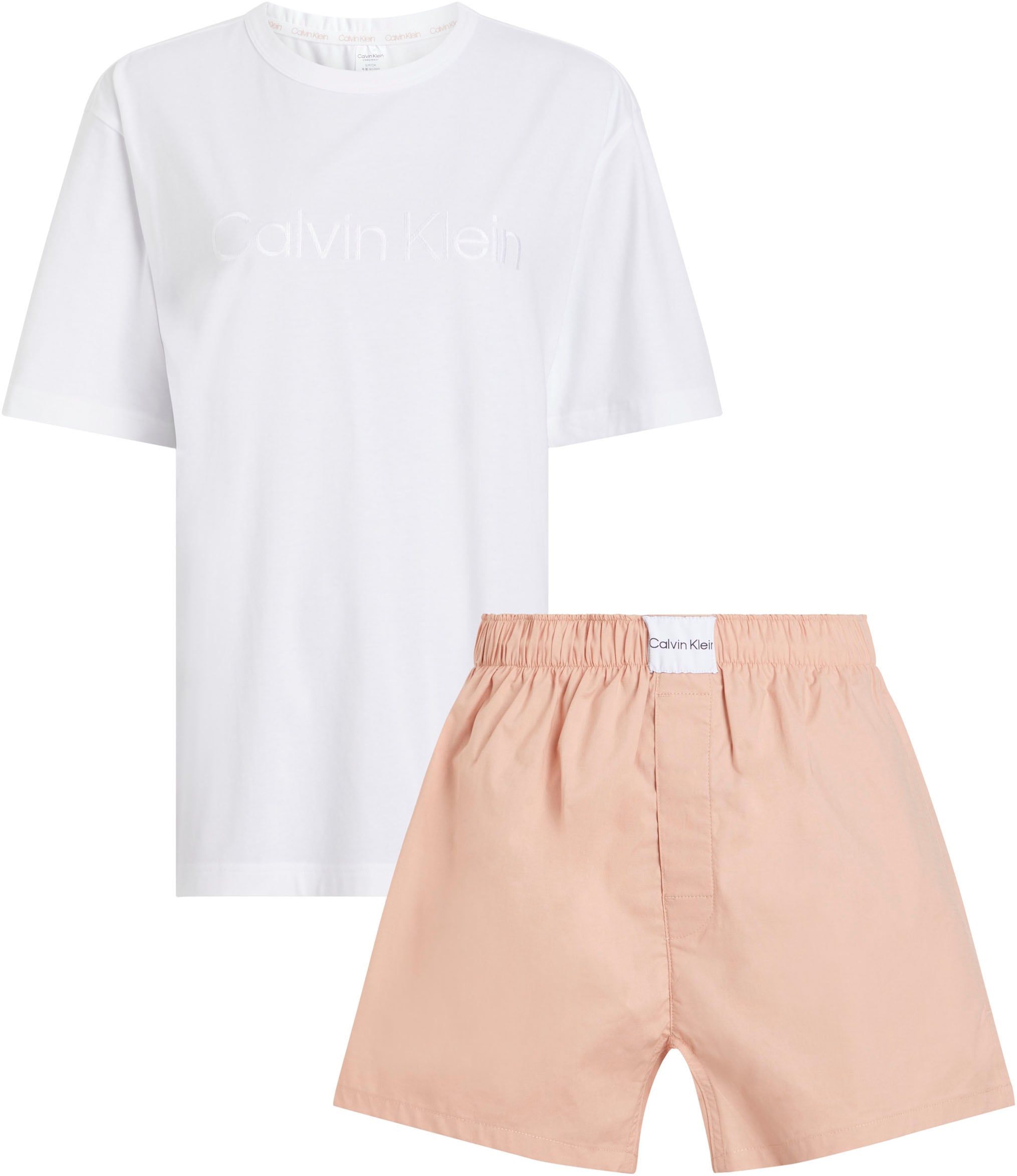 Calvin Klein Underwear Pyjama "S/S SHORT SET", (Set, 2 tlg.), mit Logostickerei auf der Brust