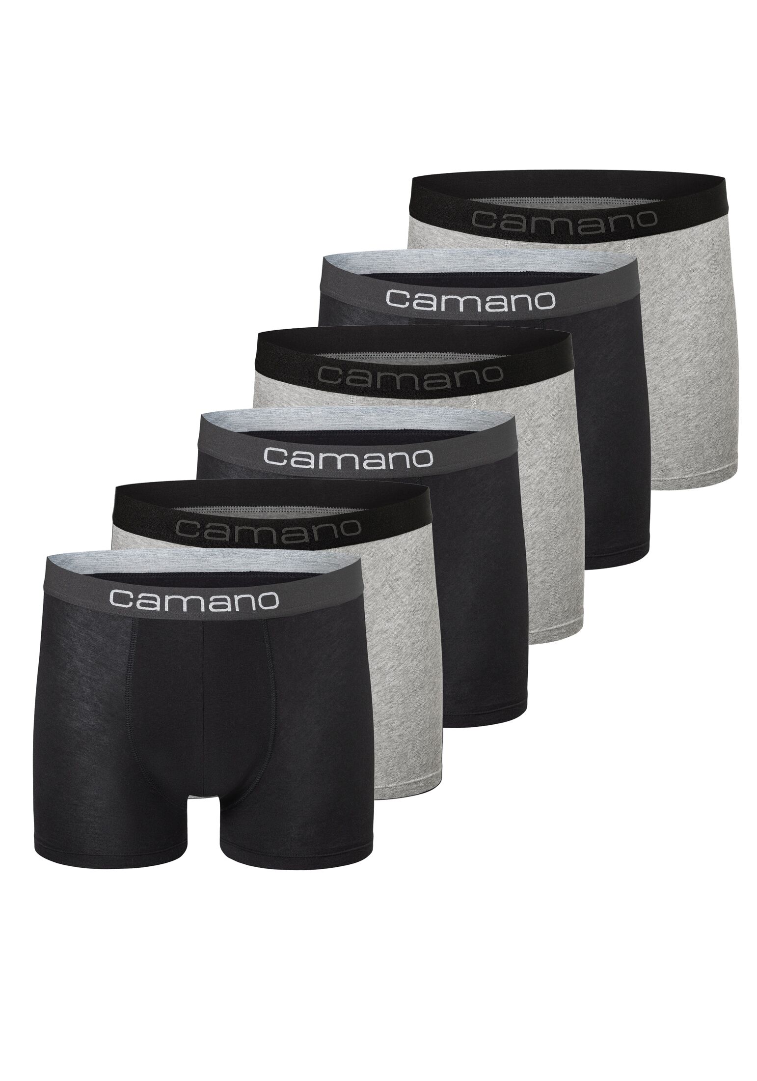 Camano Boxershorts "Boxershorts Unterhosen Herren elastischer Gummibund ohne"