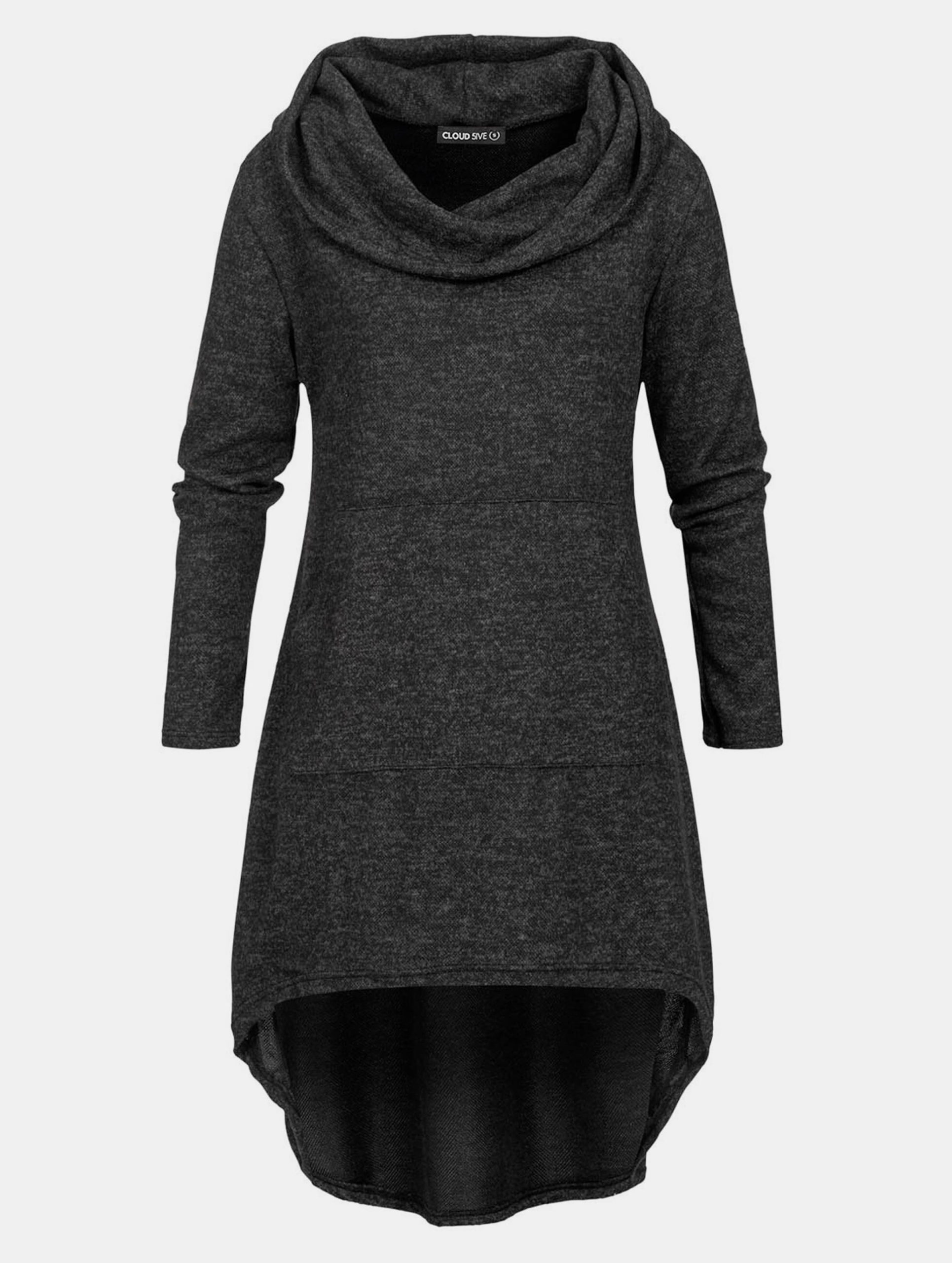 Cloud5ive Turtle-Neck Kapuze Hoodie Kleid