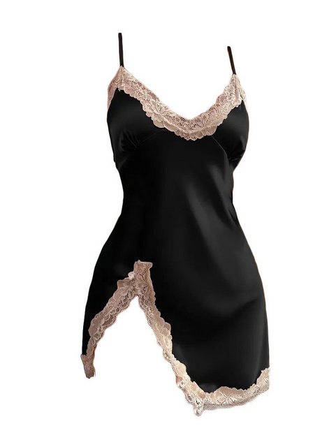 Elegant Love Nachthemd Sexy Negligee, Kleider für Damen mit Spitzenbesatz und Leopardenmuster (1-tlg., Schlafkleid) Nachtwäsche aus Satin, Loungewear
