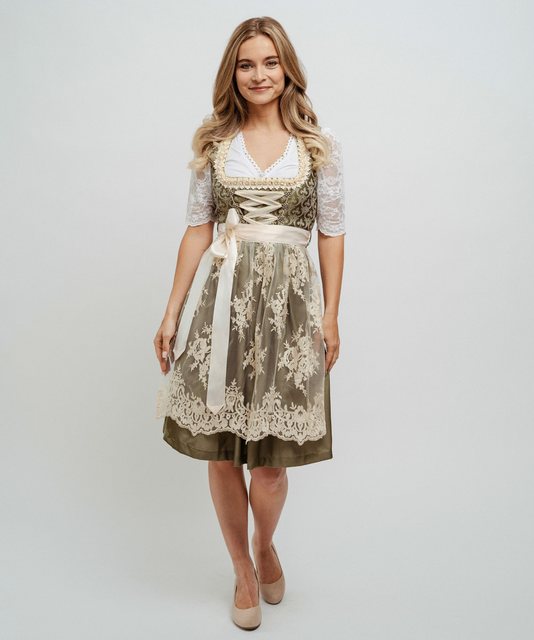 HOFGLANZ Dirndl (1-tlg) mit elegantem Satainband und Schürze