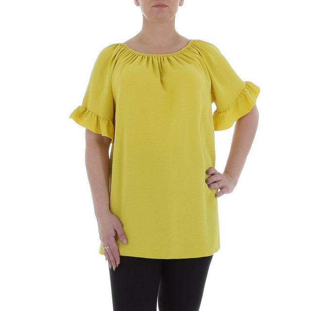 Ital-Design Kurzarmbluse Damen Elegant (85915849) Bluse in Gelb