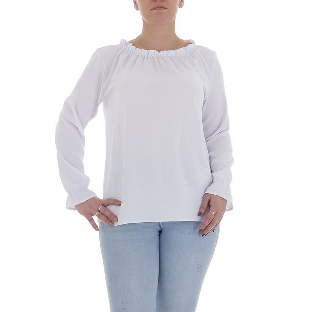 Ital-Design Langarmbluse Damen Elegant (85915869) Bluse in Weiß