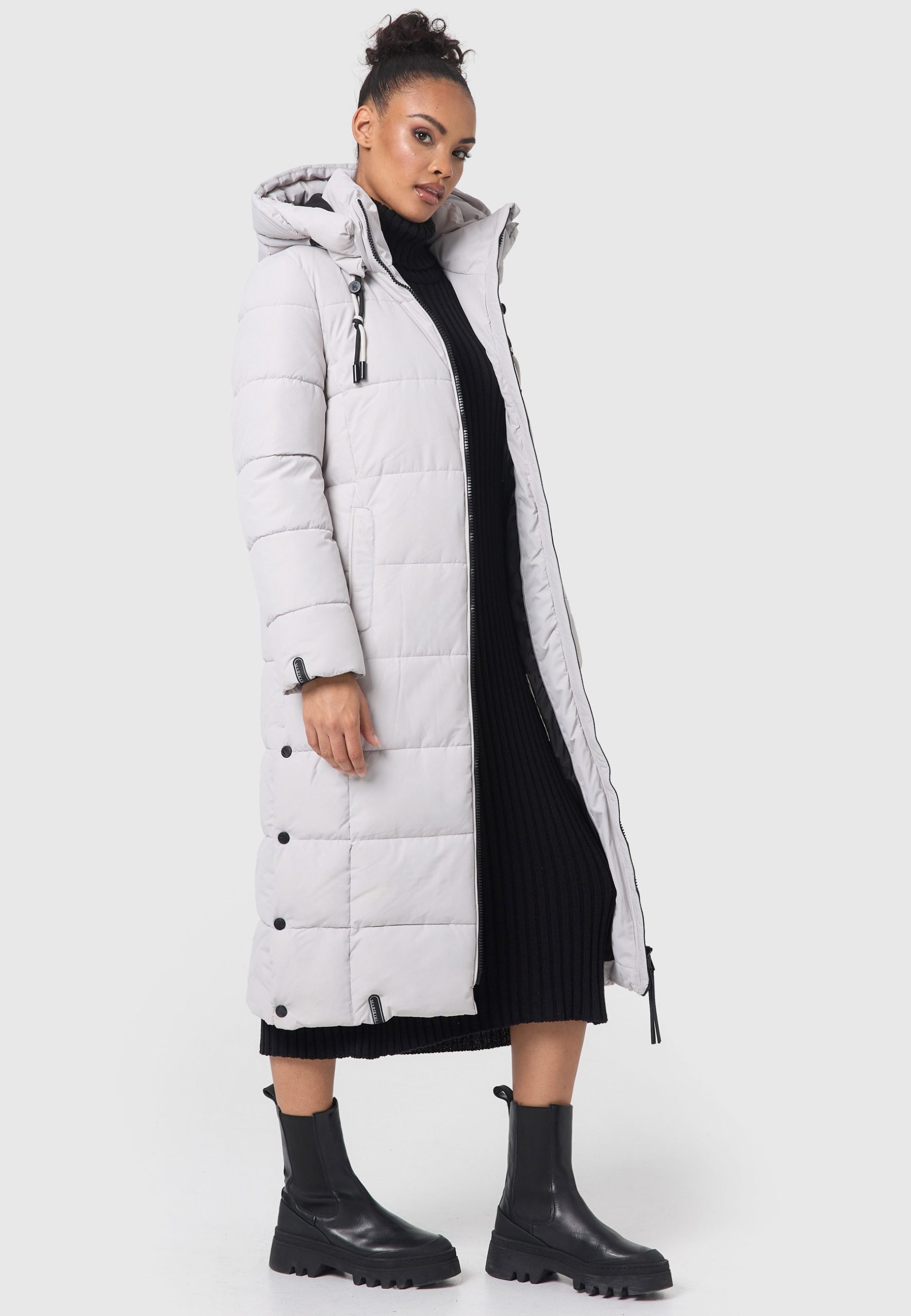 Marikoo Winterjacke "Nadeshikoo XIV", extra langer Winter Mantel gesteppt