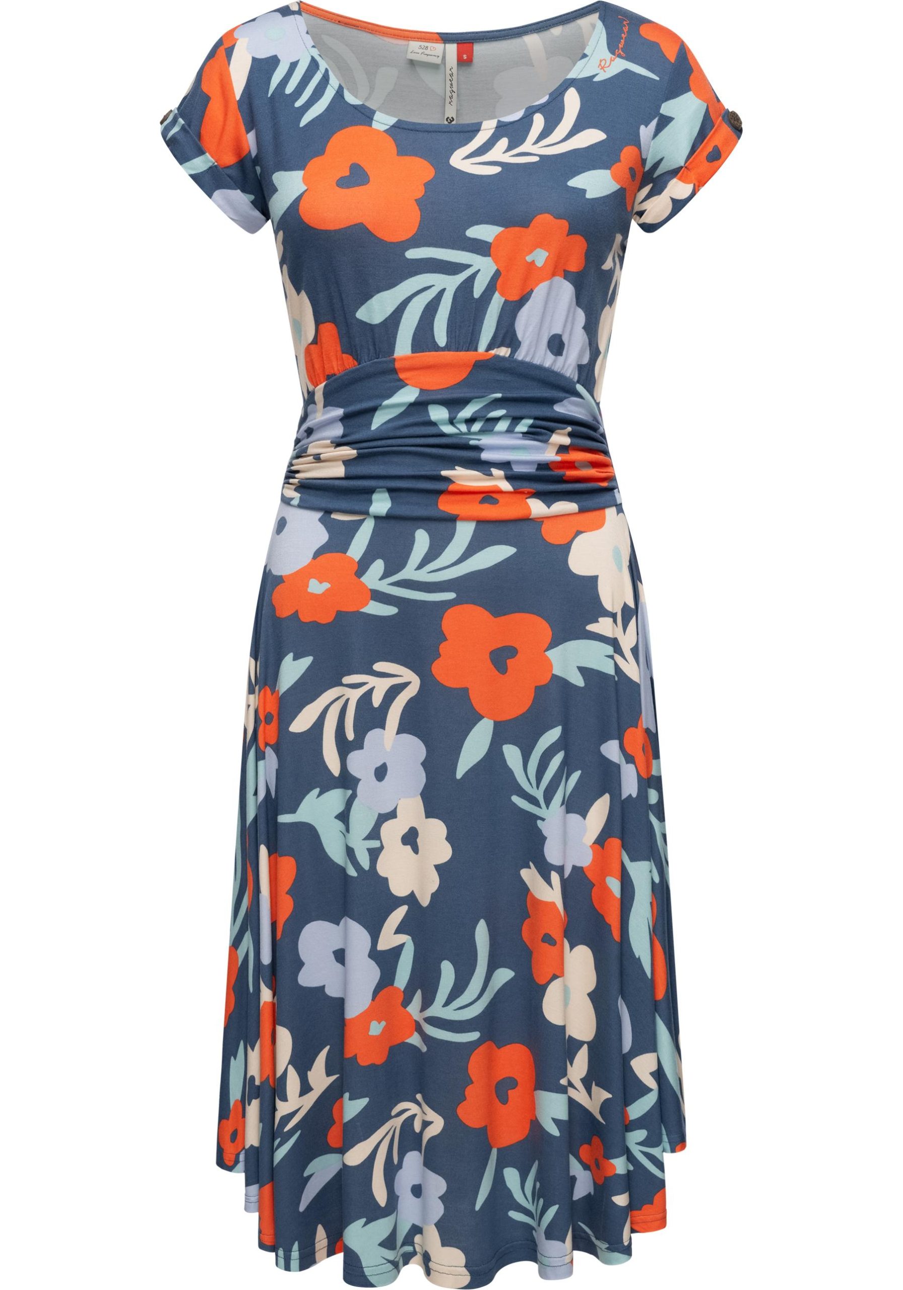 Ragwear Sommerkleid "Yvone Flowers", Leichtes Jersey-Kleid mit Taillengürtel