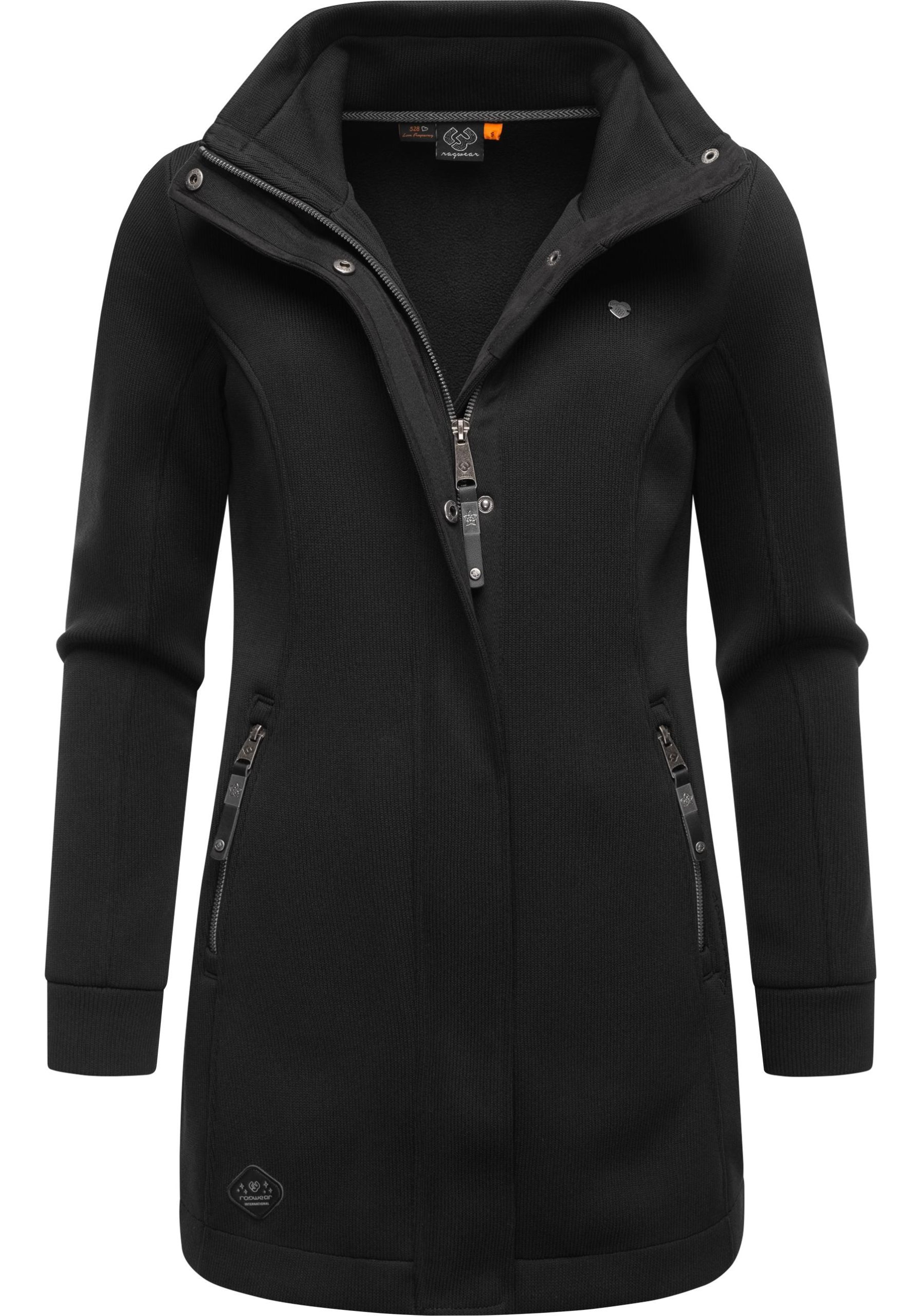 Ragwear Sweatjacke "Letrice Bonded", Elegante Zip-Jacke mit hohem Kragen in Feinstrickoptik