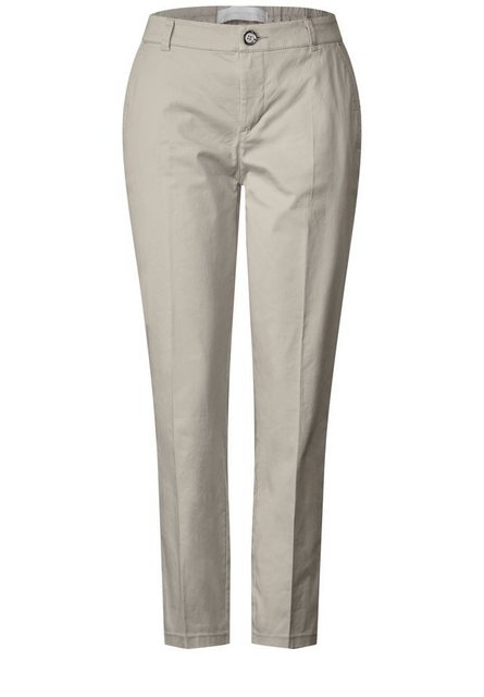 STREET ONE Chinohose - Casual Fit Damenhose - Middle Waist, Slim Legs