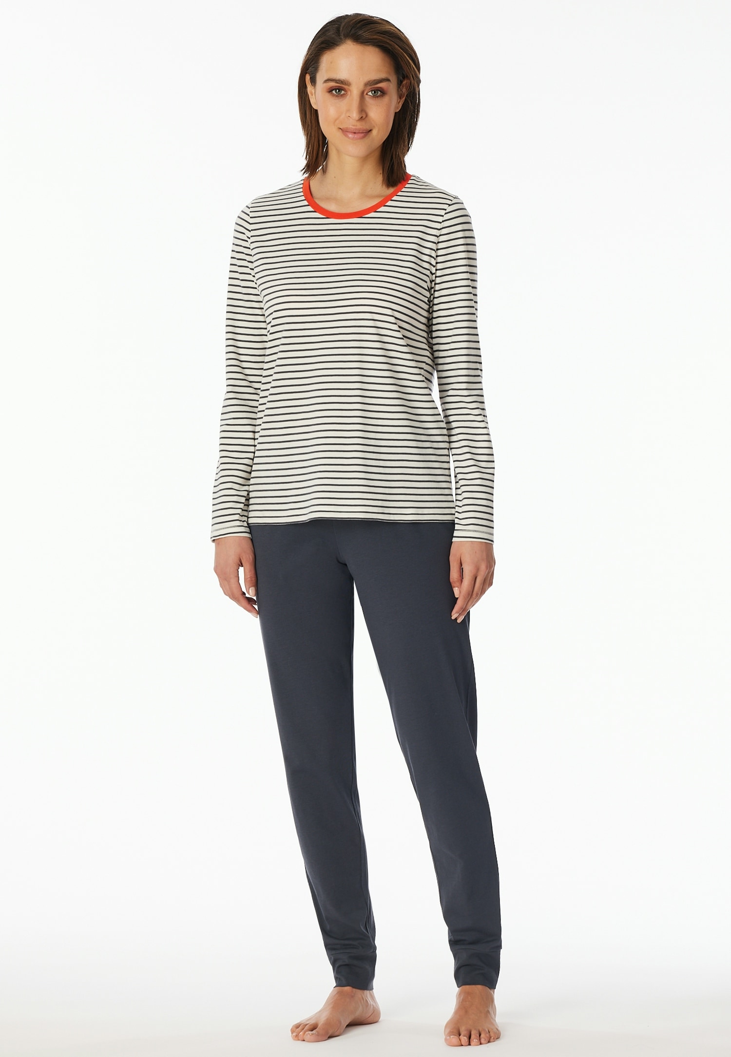 Schiesser Pyjama ""Casual Essentials"", (2 tlg.), mit eingefasster, runder Halsausschnitt