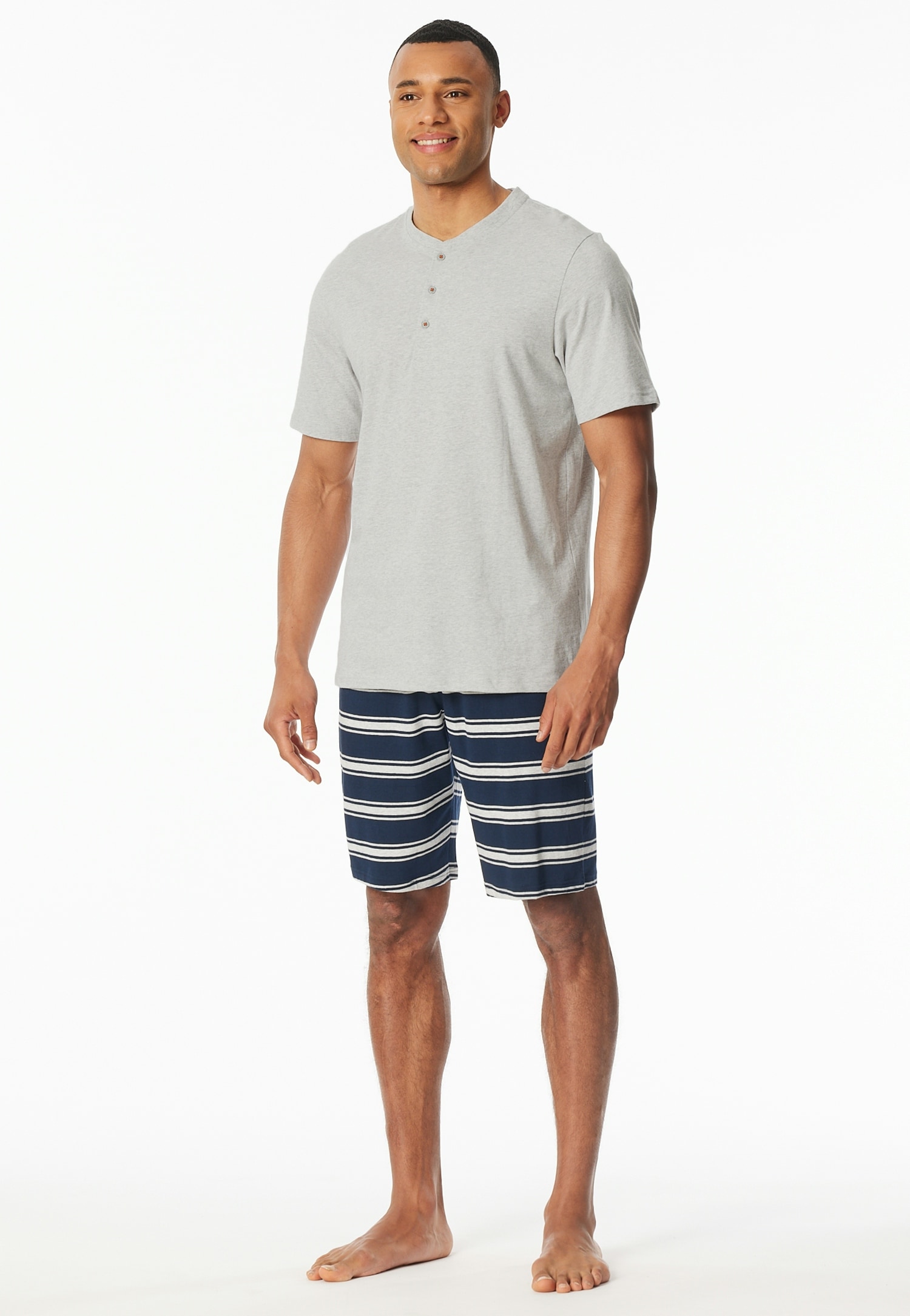 Schiesser Shorty ""Casual Nightwear"", (2 tlg.), Shirt mit funktionaler Knopfleiste