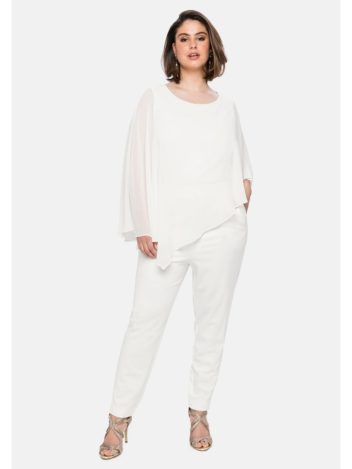 Sheego Jumpsuit "Große Größen", im Lagenlook, mit Fledermausärmeln