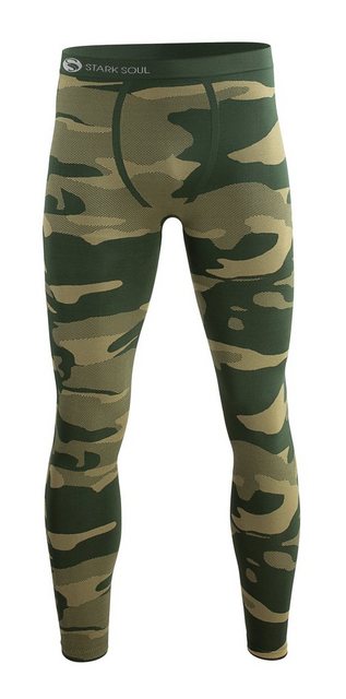 Stark Soul® Funktionshose - Camouflage, Seamless, Thermo-Funktionsunterwäsche, Herren mit elastischem Bund