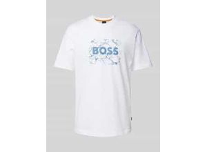 T-Shirt mit Label-Print