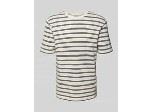 T-Shirt mit geripptem Rundhalsausschnitt Modell 'IAN'