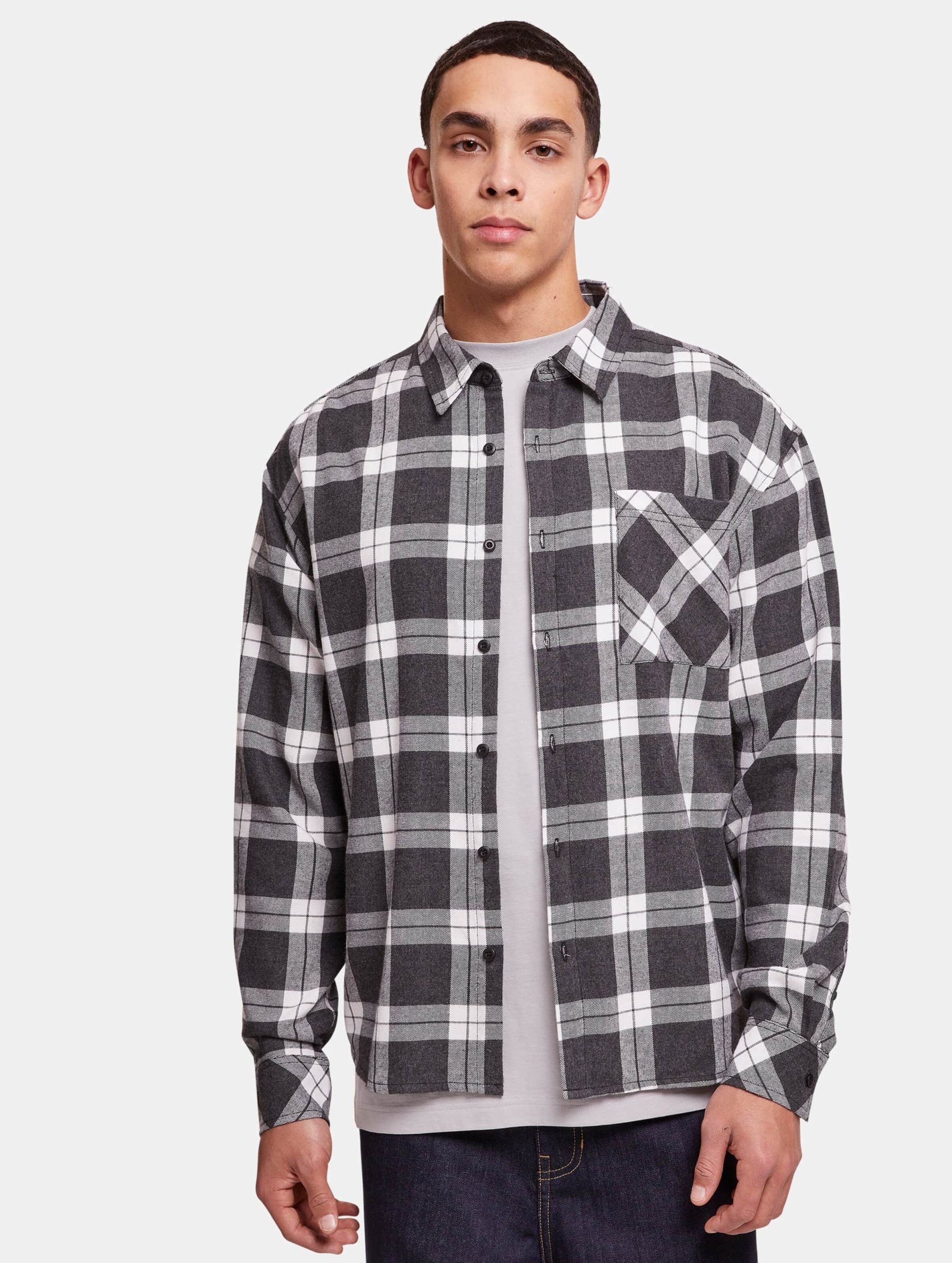 Urban Classics Boxy Dark Checked Hemd