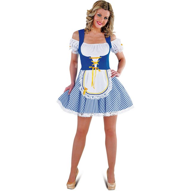magicbyfreddy Trachten-Kostüm Trachtenkleid Oktoberfest Wiesn Dirndl Kleid Damen Fasching Karneval