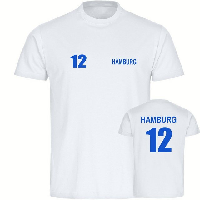 multifanshop T-Shirt Herren Hamburg - Trikot Nummer 12 - Männer
