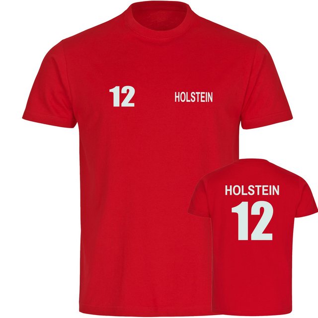 multifanshop T-Shirt Herren Holstein - Trikot Nummer 12 - Männer