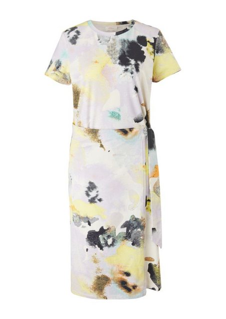 s.Oliver Sommerkleid - bedrucktes Shirtkleid - kurzarm Kleid - Midikleid