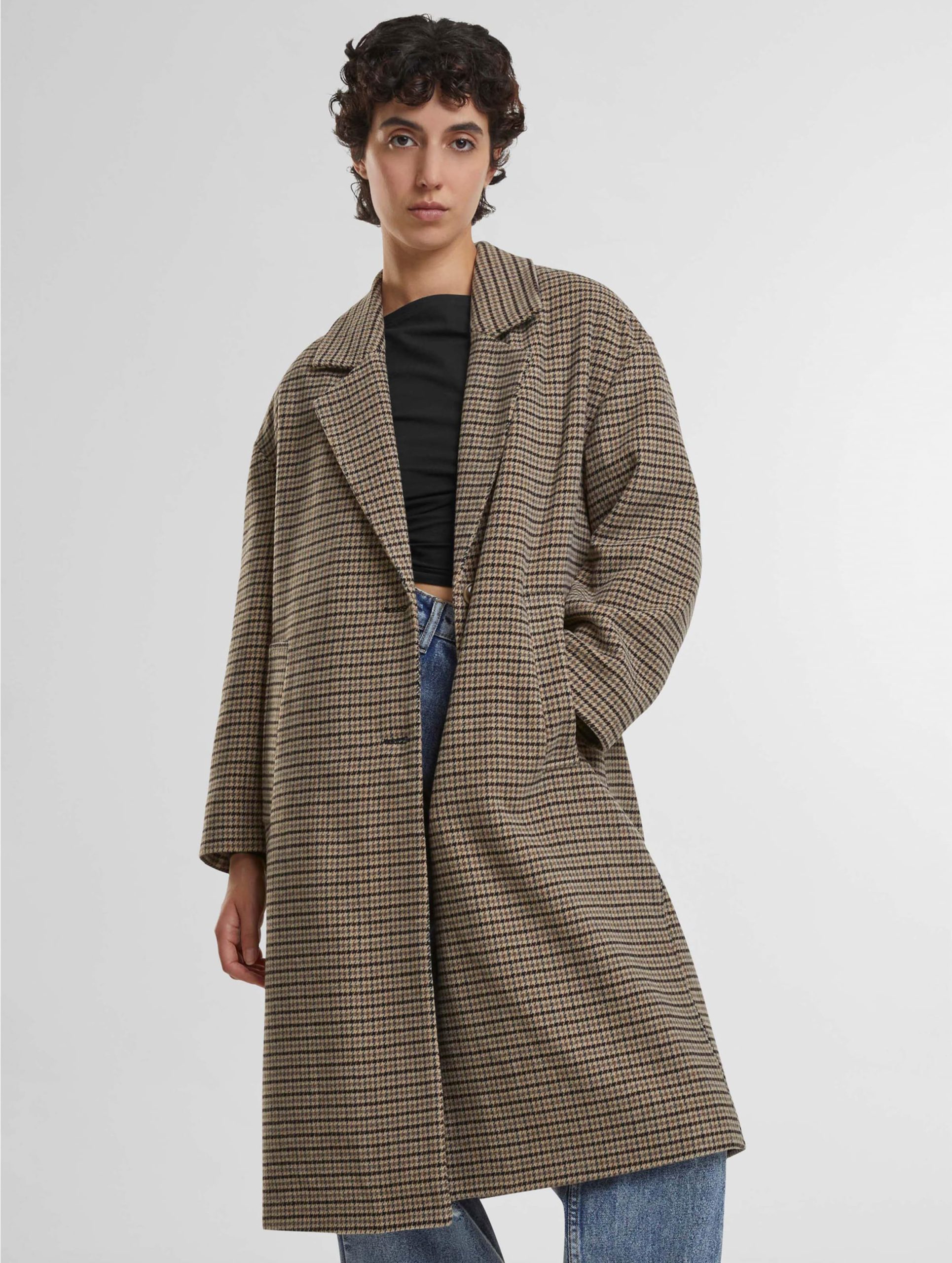 Urban Classics Ladies Oversized Plaid Mantel