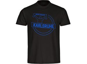 multifanshop Herren T-Shirt - Karlsruhe - Meine Fankurve - Druck blau - Männer