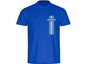 multifanshop Herren T-Shirt - Karlsruhe - Streifen - Druck weiß - Männer