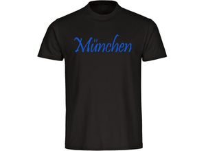 multifanshop Herren T-Shirt - München blau - Schriftzug - Druck blau - Männer