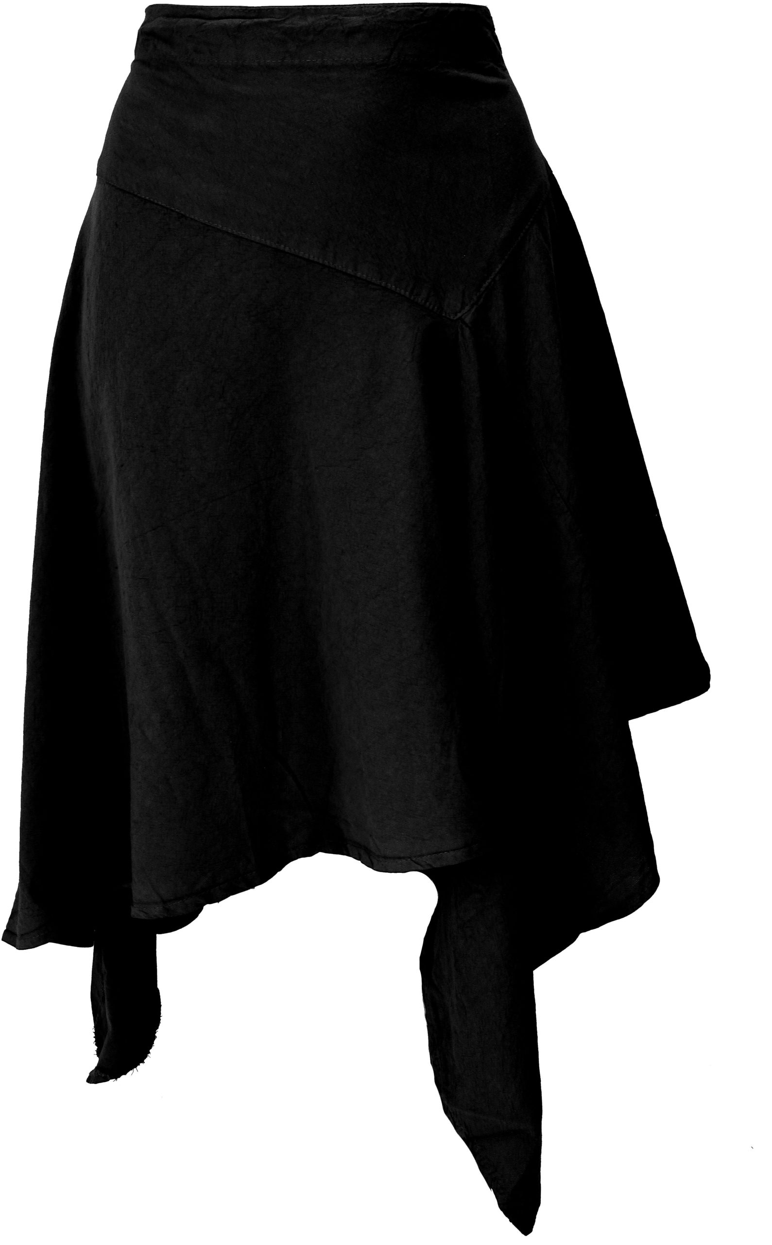 Guru-Shop Minirock Boho Zipfelrock - schwarz