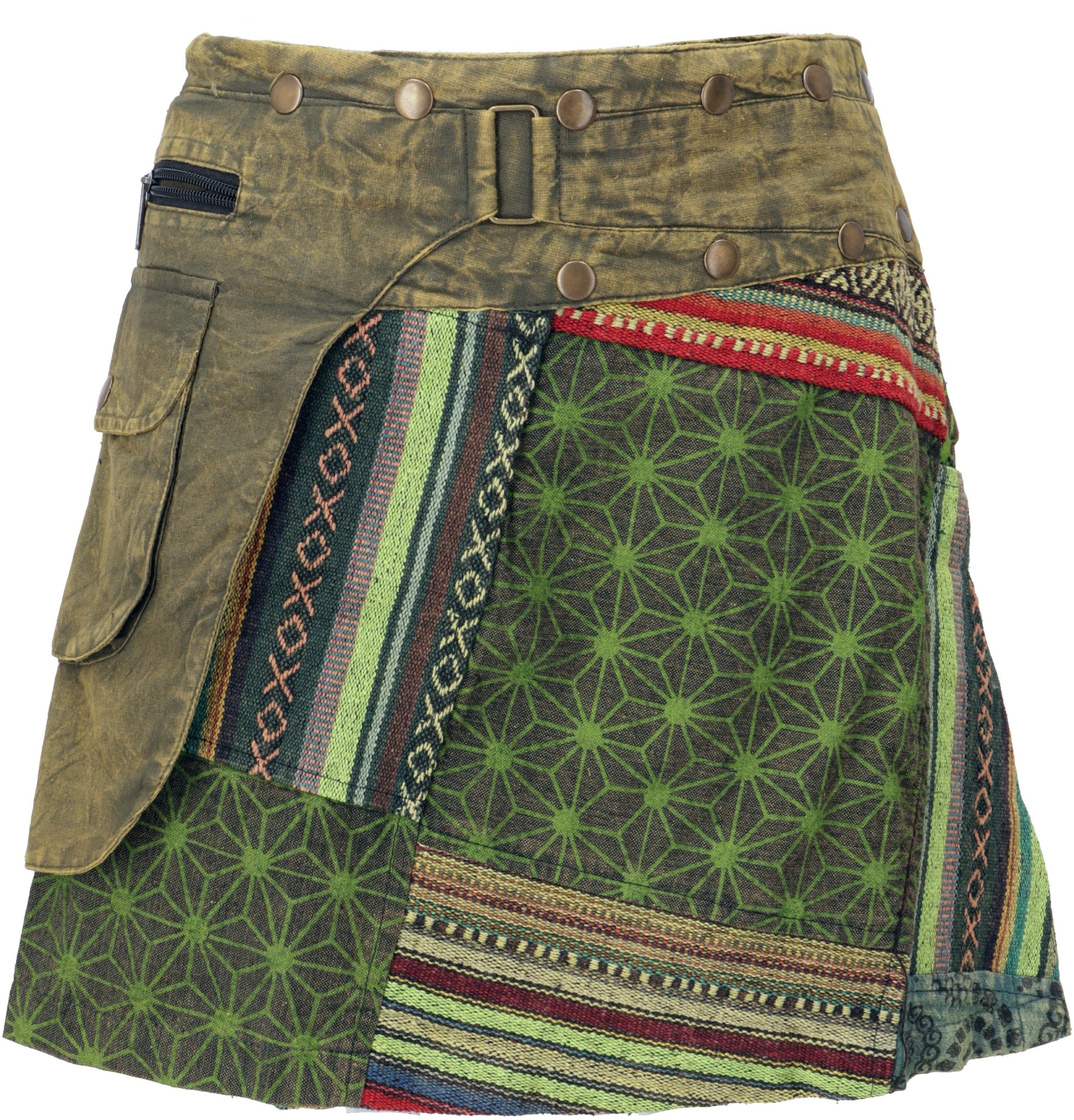Guru-Shop Minirock Wickelrock, kurzer Rock, Cacheur,