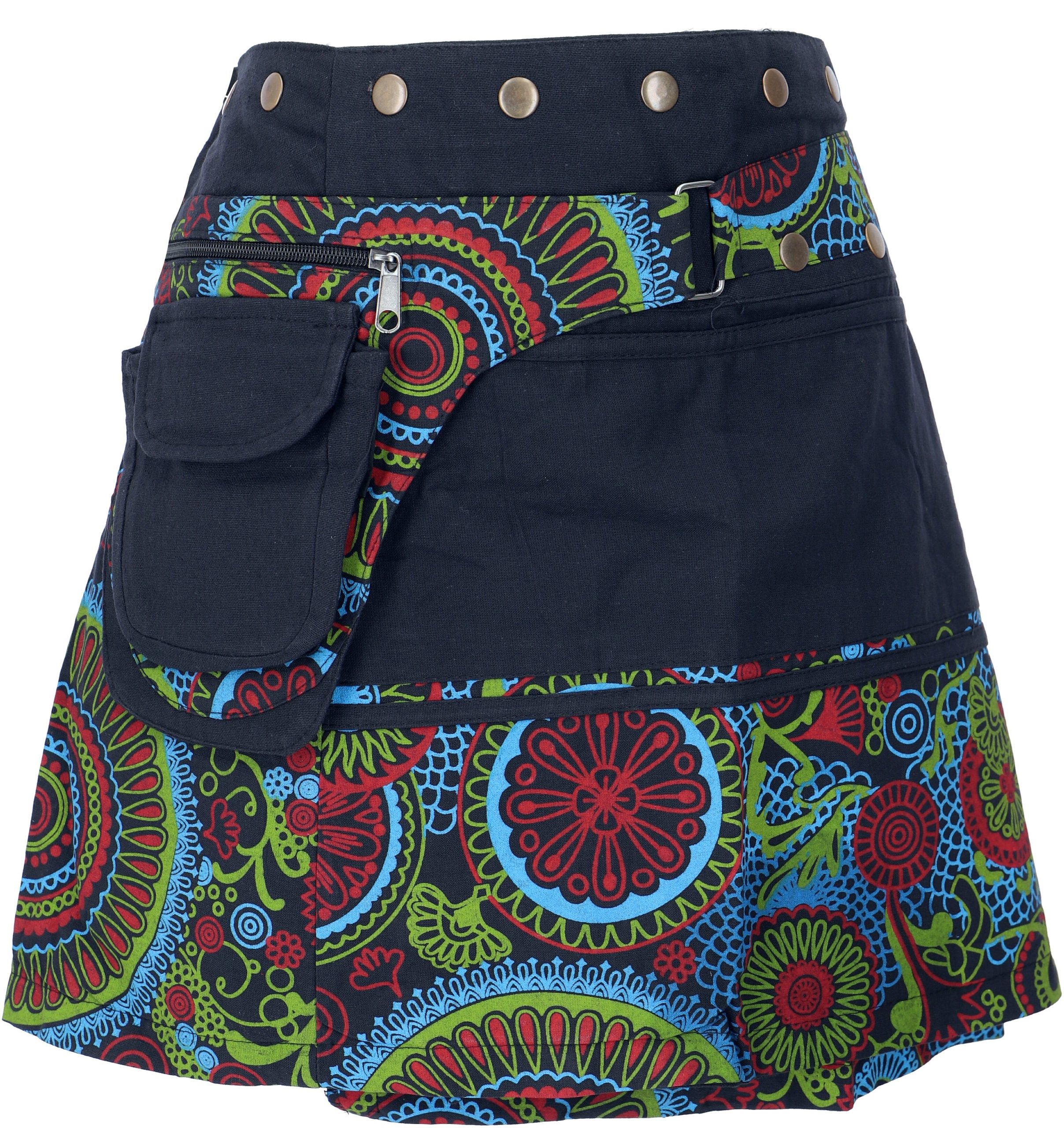 Guru-Shop Minirock Wickelrock, kurzer Rock, Cacheur,