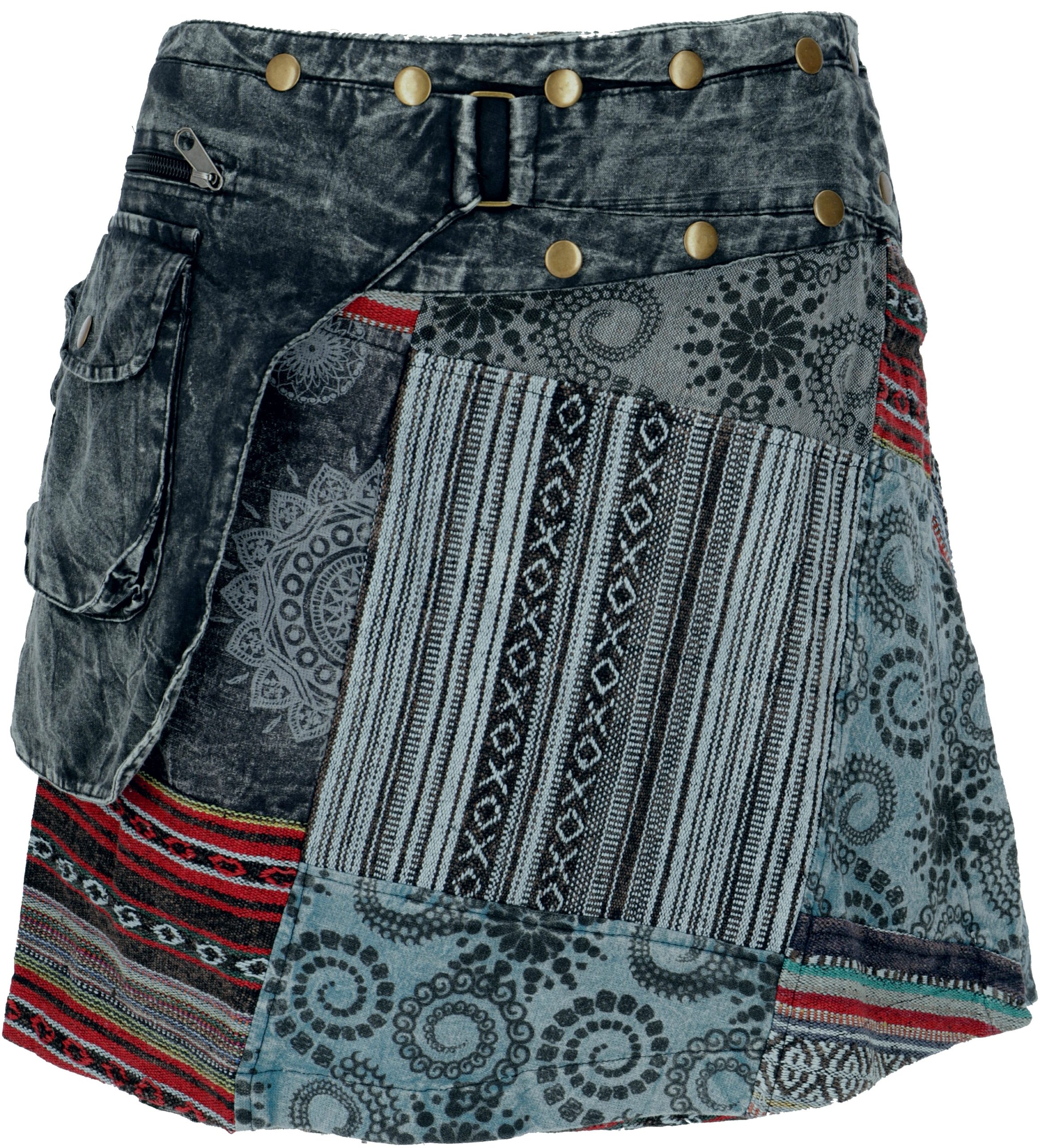 Guru-Shop Minirock Wickelrock, kurzer Rock, Cacheur,