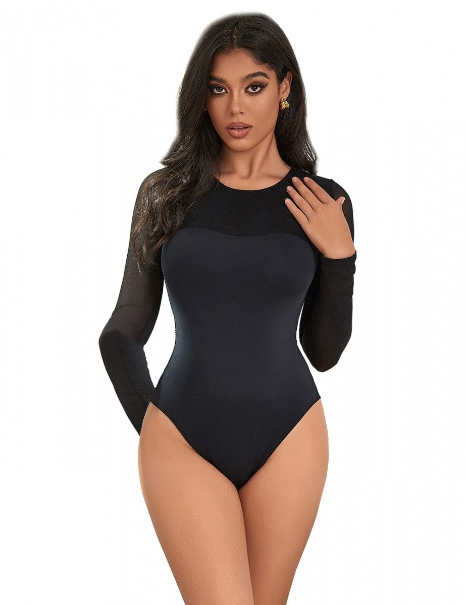 Lau-Fashion Body Long Sleeve Unterwäsche Transparent