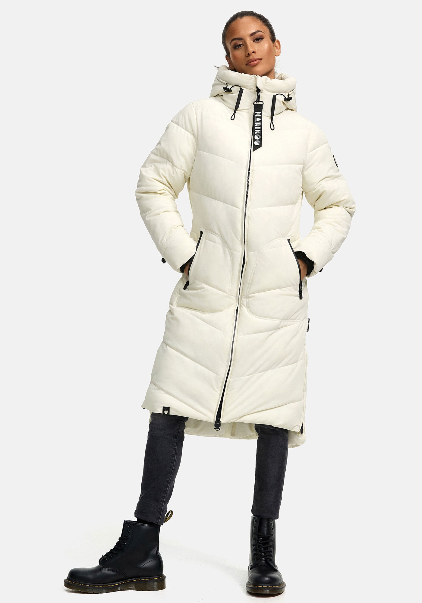 Marikoo Winterjacke "Benikoo", langer Winter Mantel gesteppt