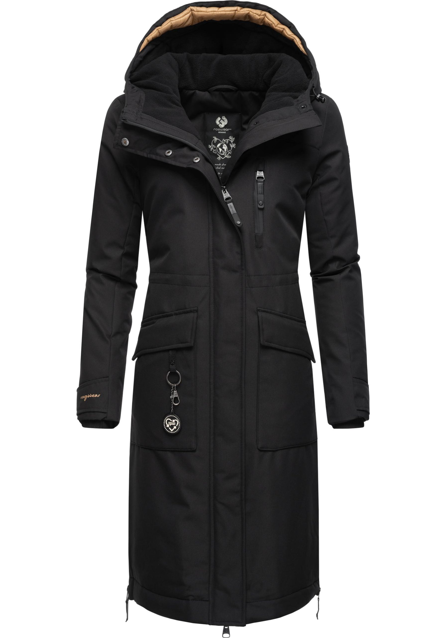 Ragwear Wintermantel "Refutura Remake", Langer wasserdichter Mantel mit Kapuze