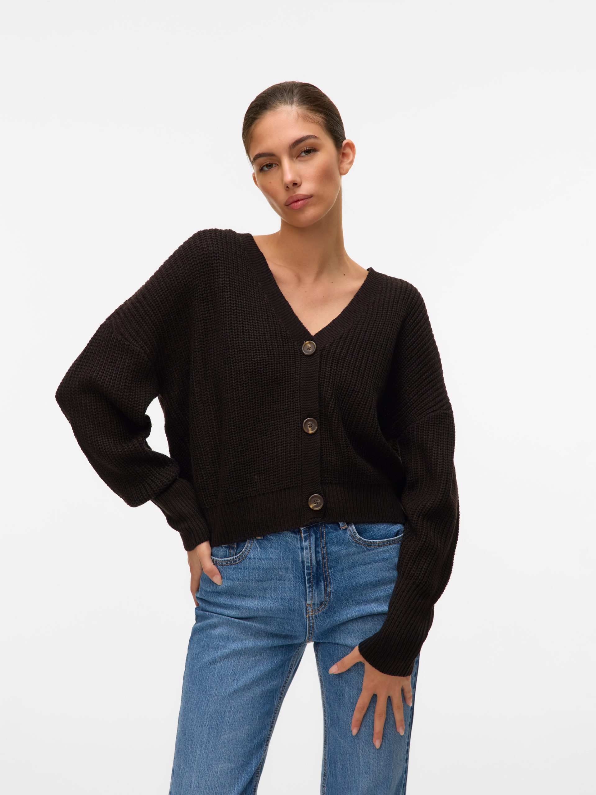 Vero Moda Strickjacke "VMLEA LS V-NECK CUFF CARDIGAN"