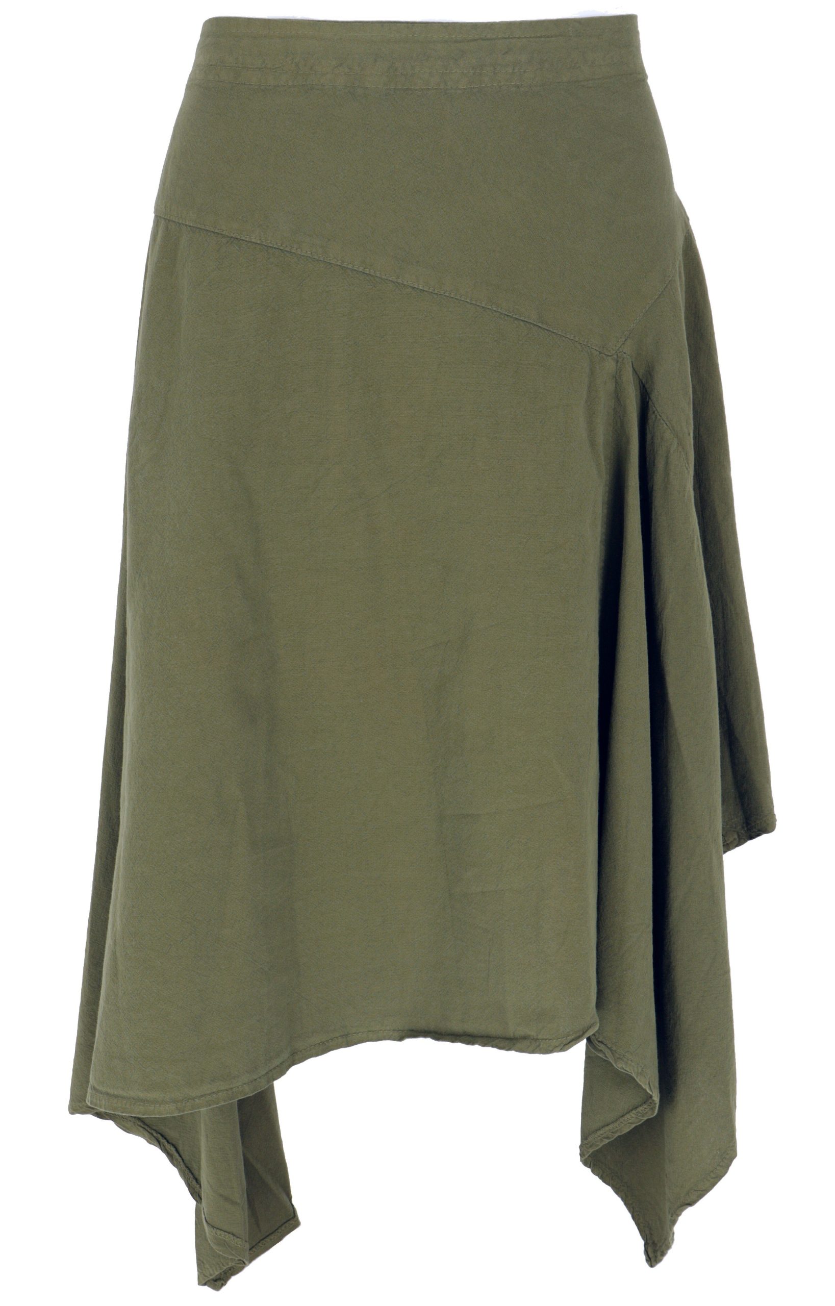 Guru-Shop Minirock Boho Zipfelrock, knielanger Rock
