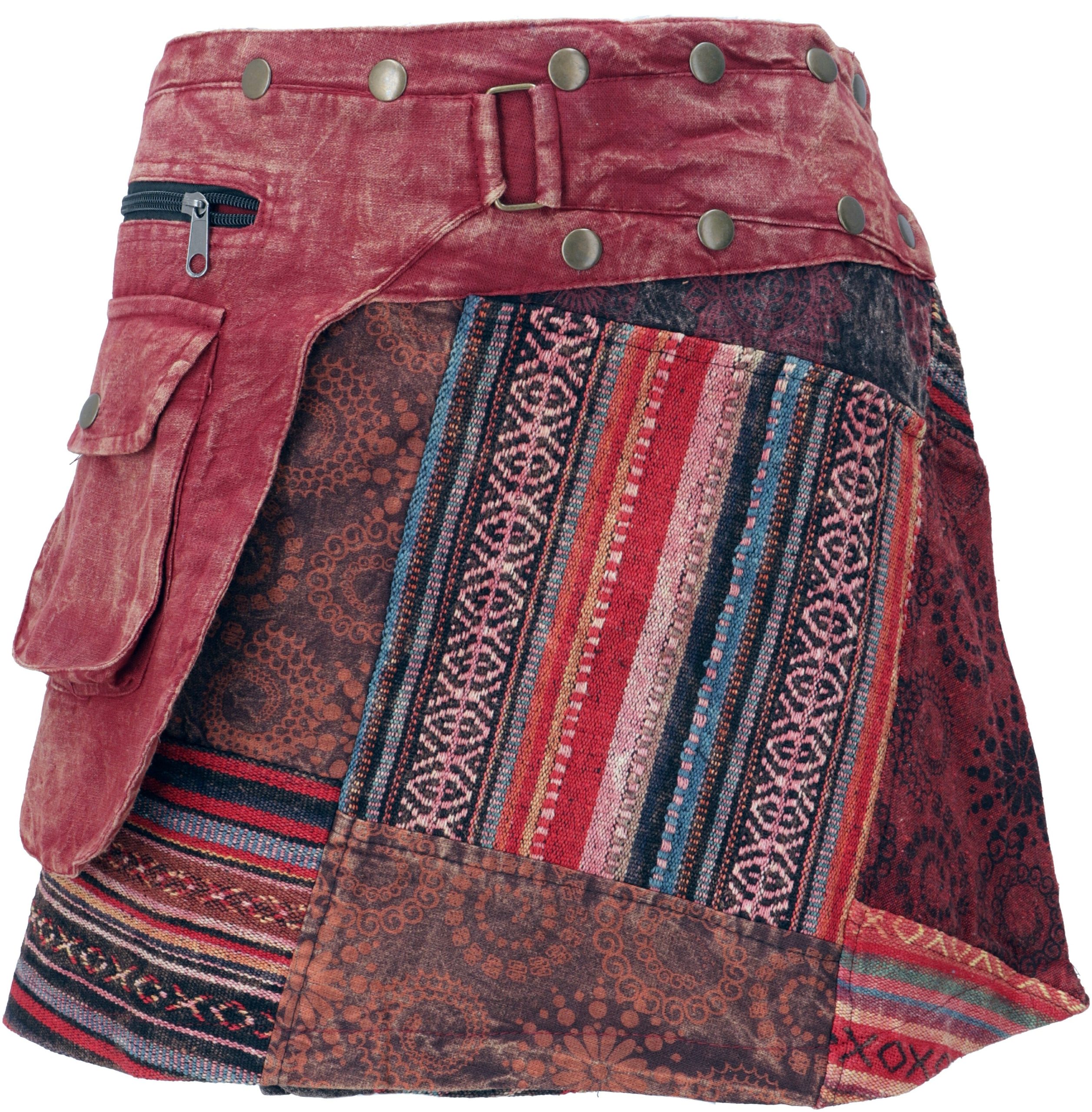 Guru-Shop Minirock Wickelrock, kurzer Rock, Cacheur,