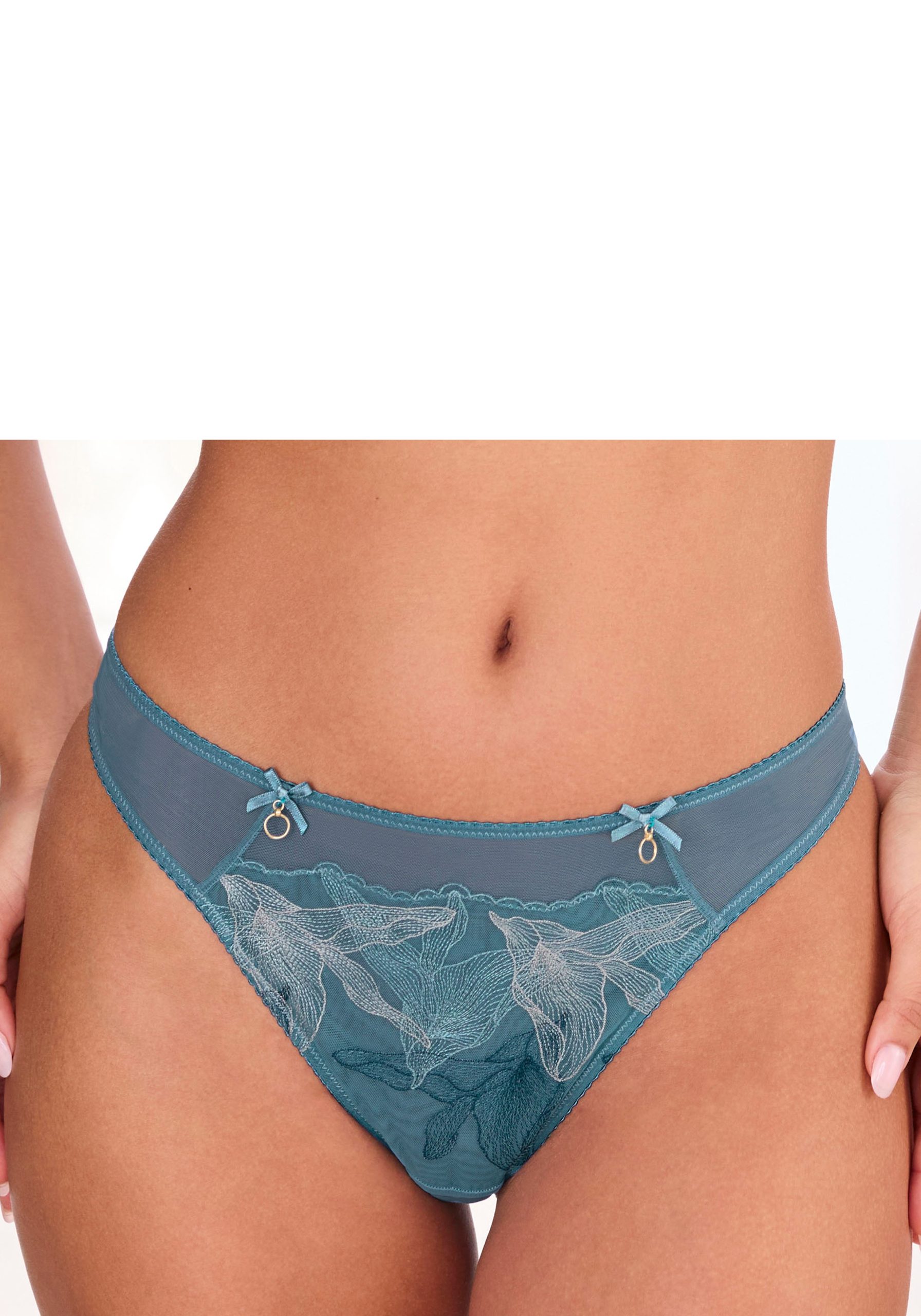 LASCANA String, aus Mesh mit hauchzarter Stickerei, transparente Unterwäsche