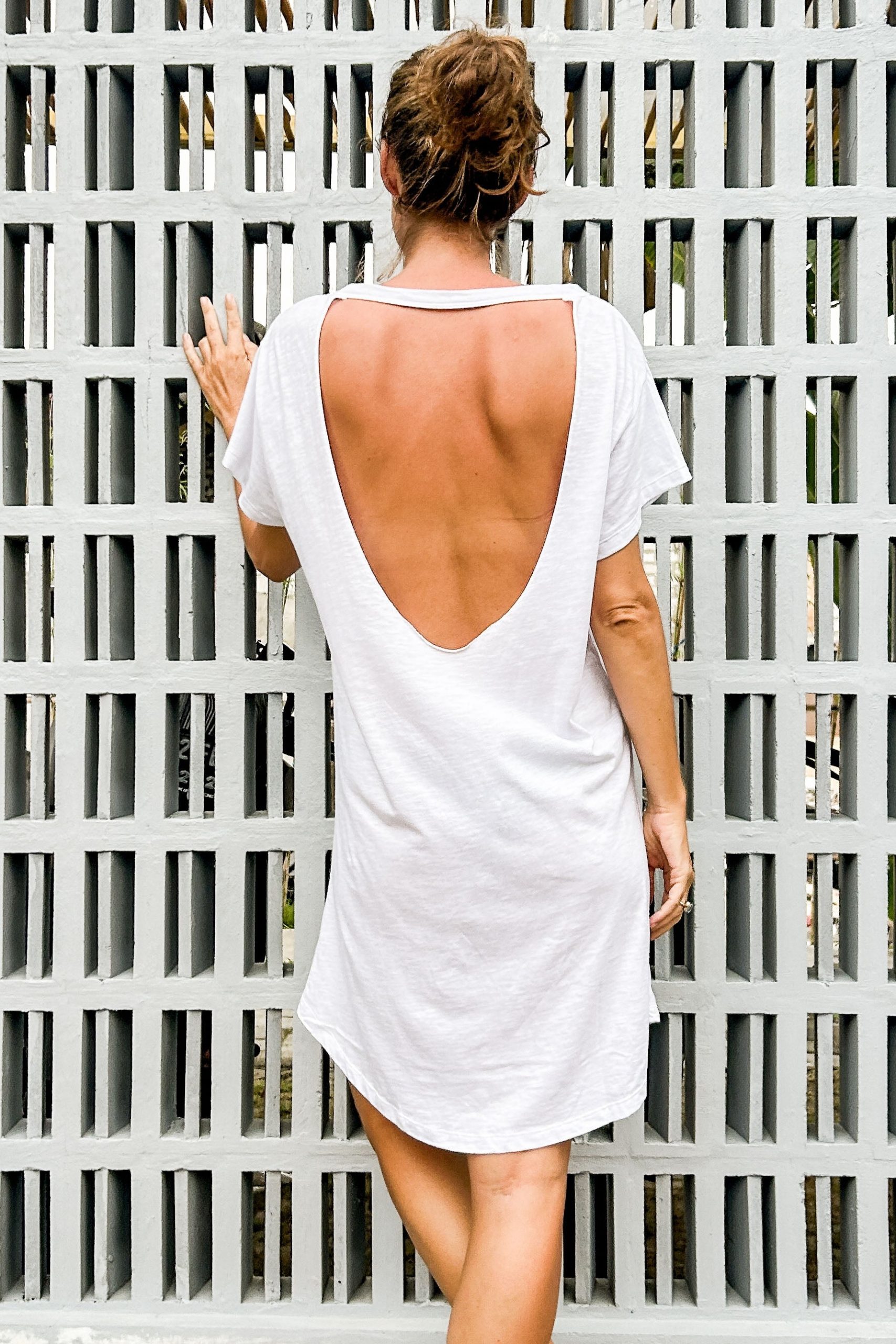 The Driftwood Tales Damen vegan Kleid Jersey Weiß