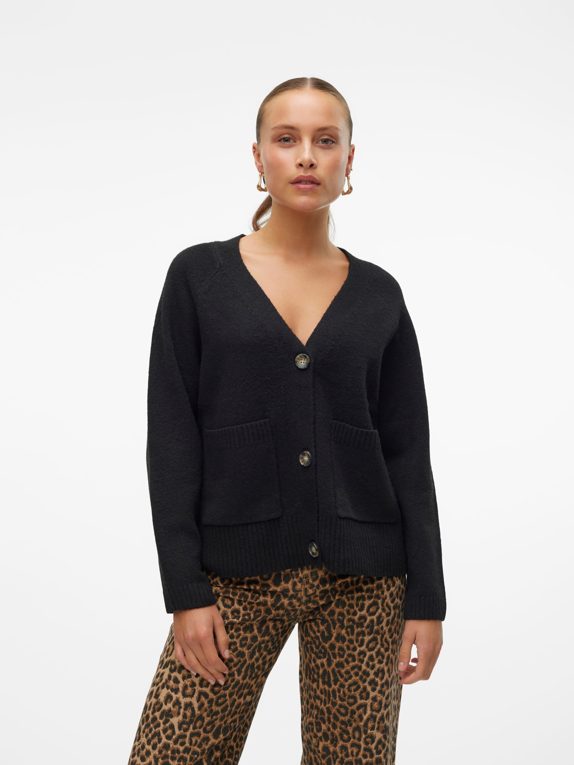 Vero Moda Strickjacke "VMBOOM LS V-NECK BUTTON CARDIGAN GA NOOS"