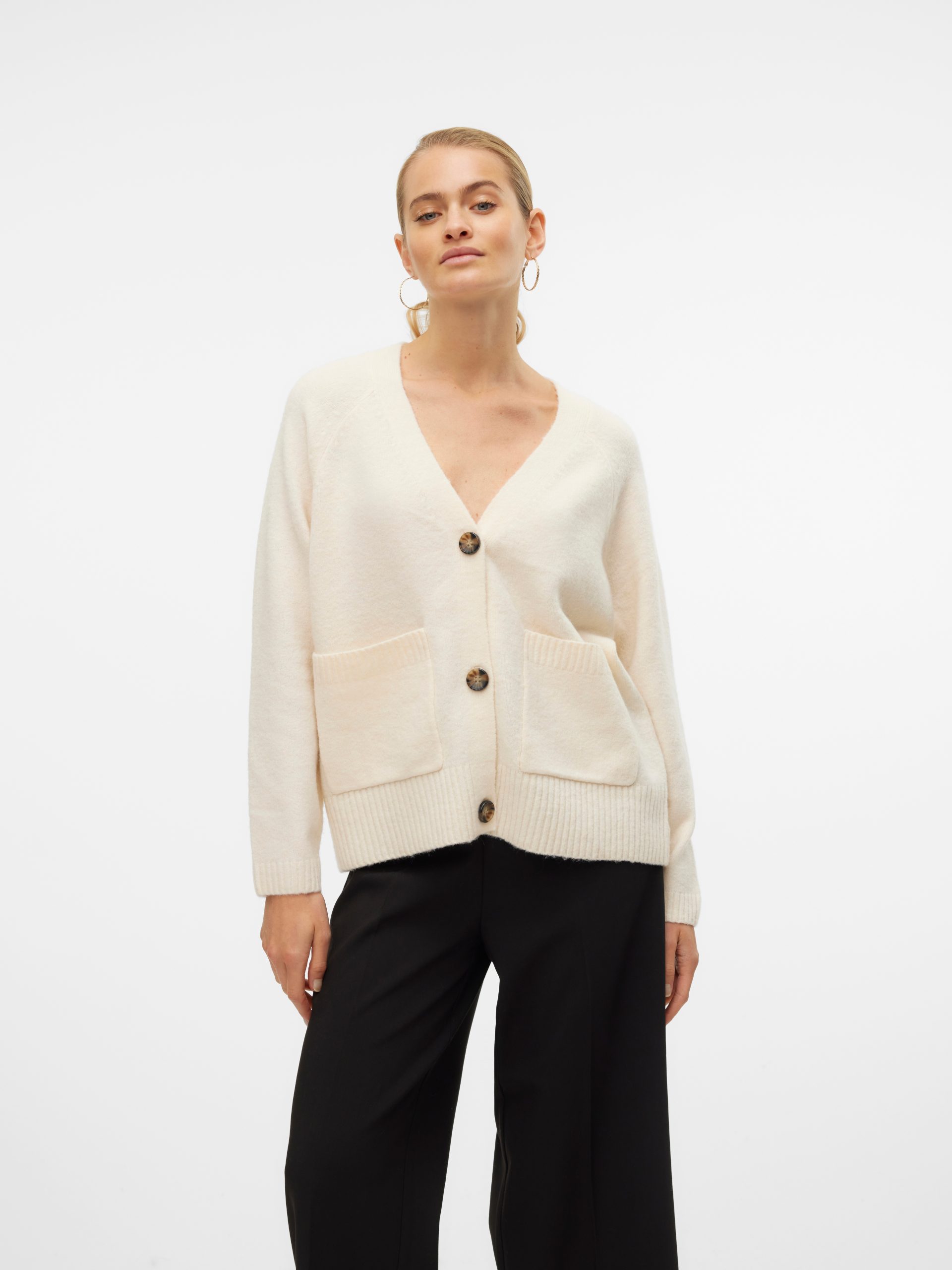 Vero Moda Strickjacke "VMBOOM LS V-NECK BUTTON CARDIGAN GA NOOS"
