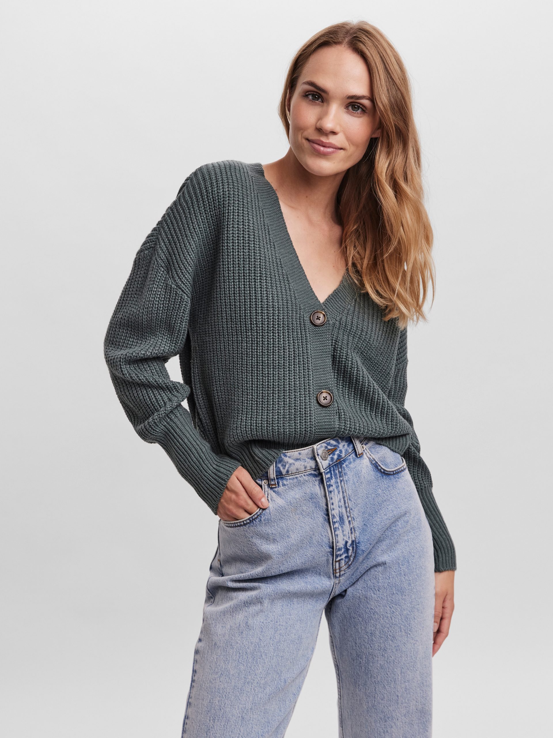 Vero Moda Strickjacke "VMLEA LS V-NECK CUFF CARDIGAN"
