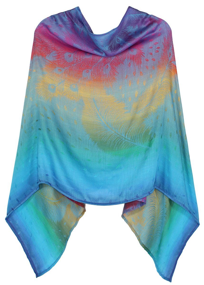 dy_mode Blusenponcho Regenbogen Farben Damen Poncho